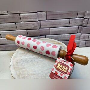 The BakeShop by Masterclass ❤️Pink & Red Hearts Rolling Pin 15” NWT